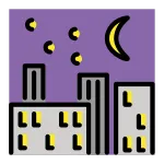 Night With Stars SVG Icon